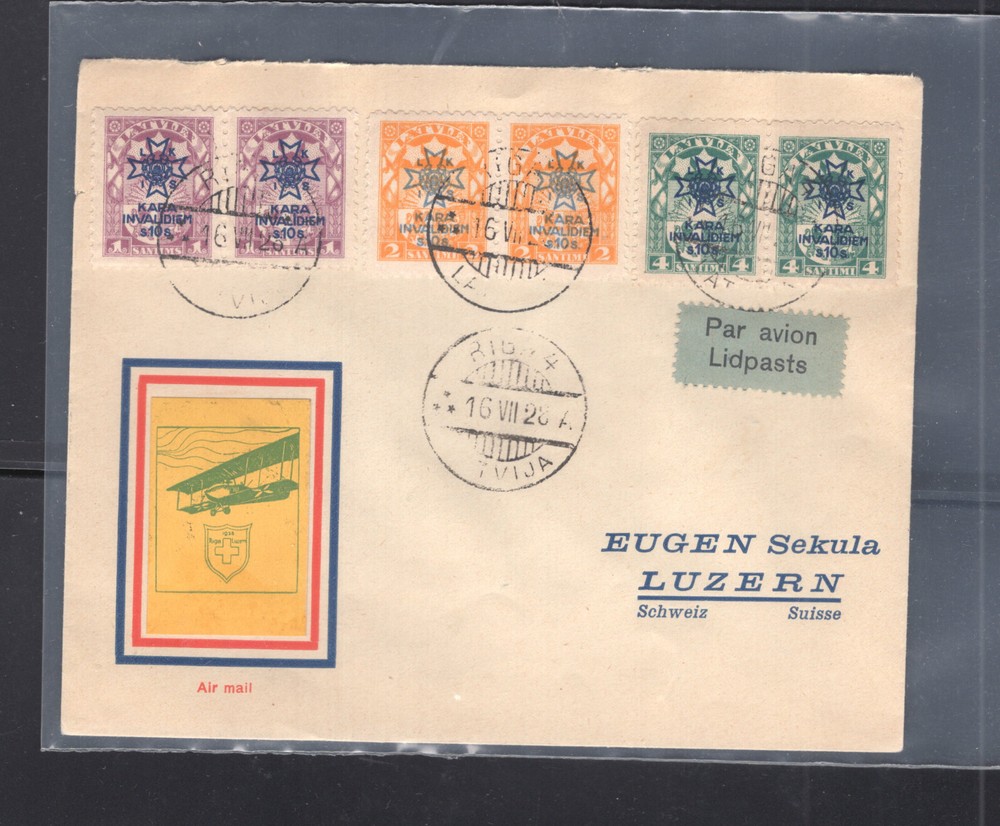 Latvia  nice  flight  cover   1928