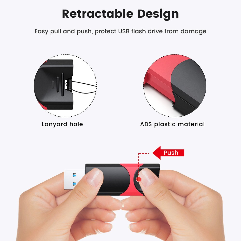 High Speed USB 3.0 32GB 10Pack Retractable Flash Drive Memory Storage USB Memory