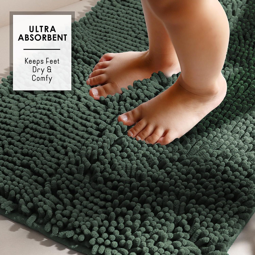 Bathroom Rug Set 2 Pcs, Chenille Bath Mat Set