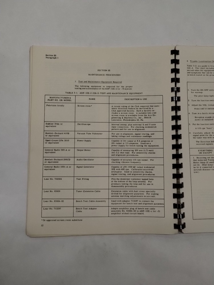 Motorola ADF-12E-2 Automatic Direction Finder Maintenance Manual