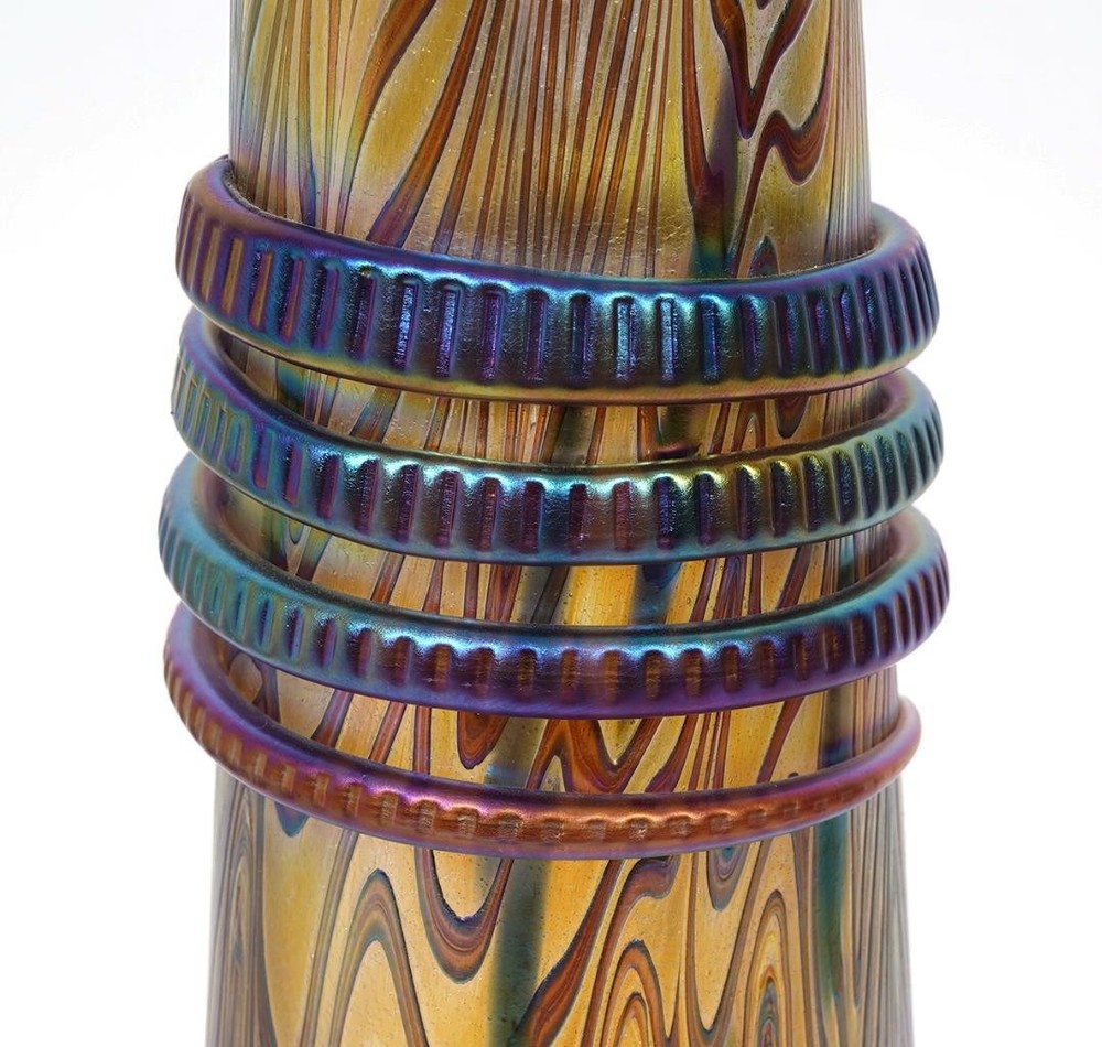 Igor Muller Large Decorative Iridescent Curly Perfume Bottle, 17 1/2"