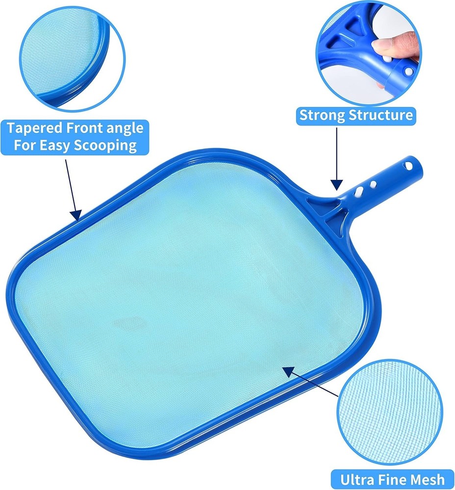 Ultra Fine Mesh Pool Skimmer Net Leaf Rake Deep Bag Cleaning Tool 17”