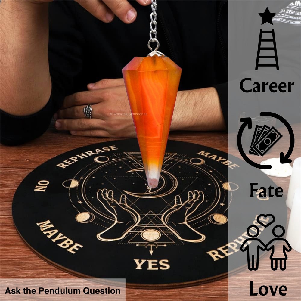 Red Onyx Dowsing Crystal Pendulum