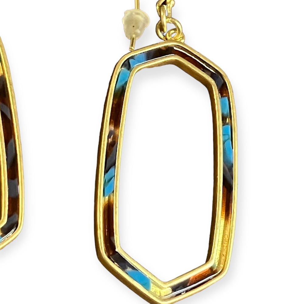Hexagon Dangle Hoop Drop Statement Earrings Multi-Color NEW