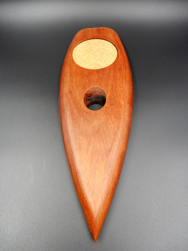 SOLID TEAK WOOD DANISH MODERN BOTTLE SUPPORT AND COASTER