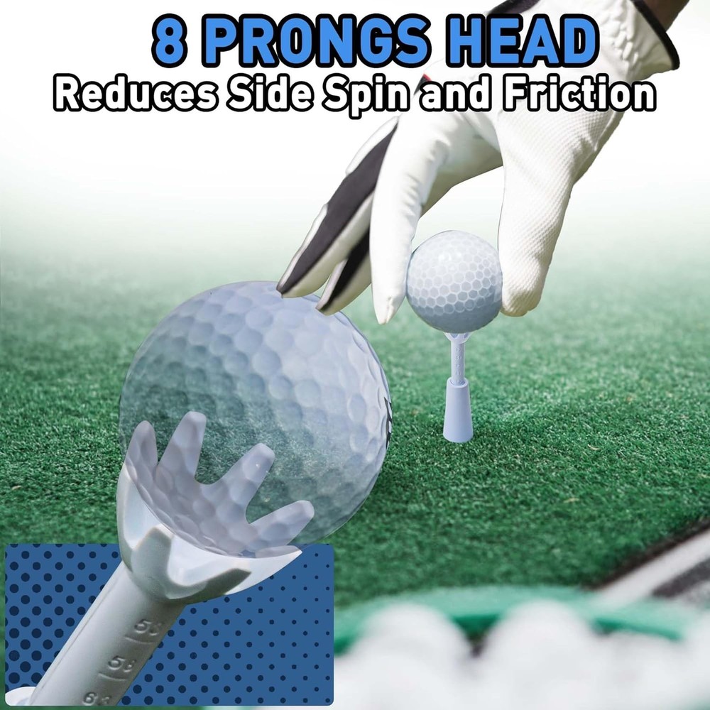 Adjustable Golf Tees - Essential Accessories for Men, Unbreakable & White