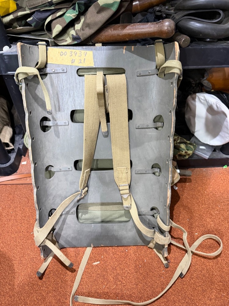 ORIGINAL WWII US ARMY M1944 EQUIPMENT AMMO CARRY PACK BOARD BACKPACK W/PACK