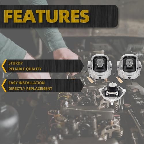 Engine Motor Trans Mount Set 3PCS Compatible with Audi A4 A5 A4 Quattro A5