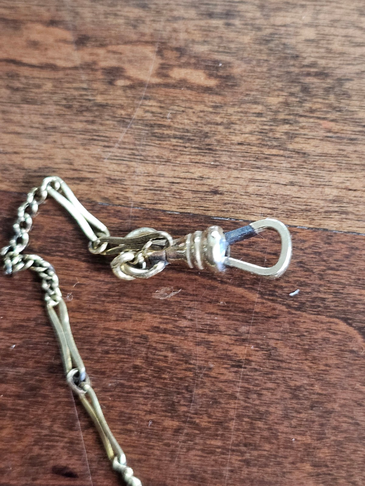 antique pocket watch belt clip- clasp marked 14k