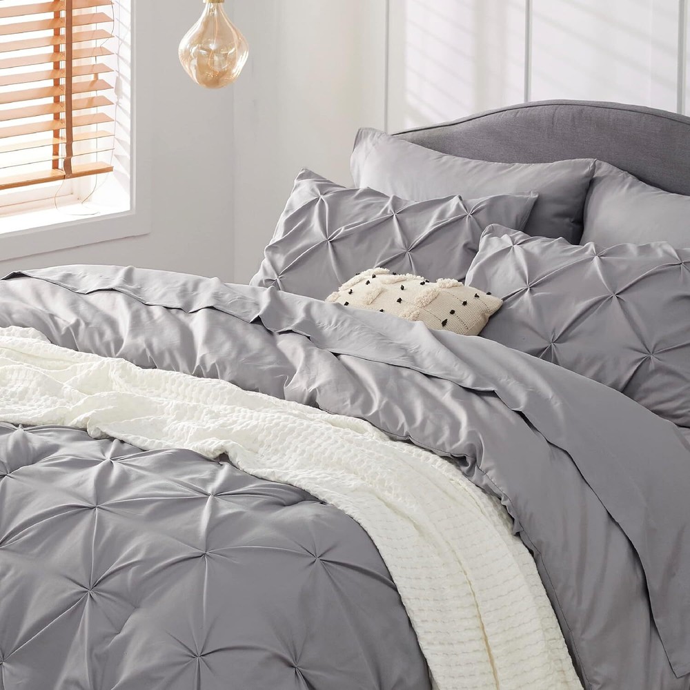 Bedsure King Size Comforter Set - Bedding 7 Pieces, King, Purple
