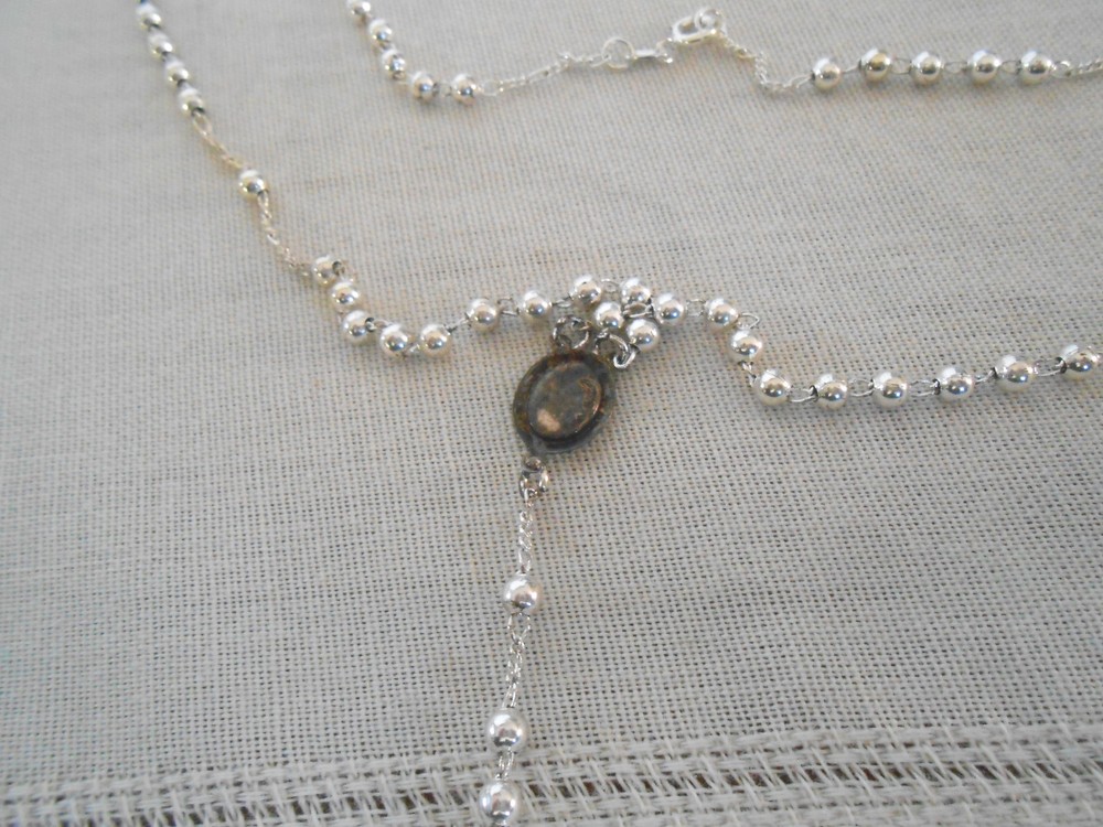 Ferlon 18k white GF rosary