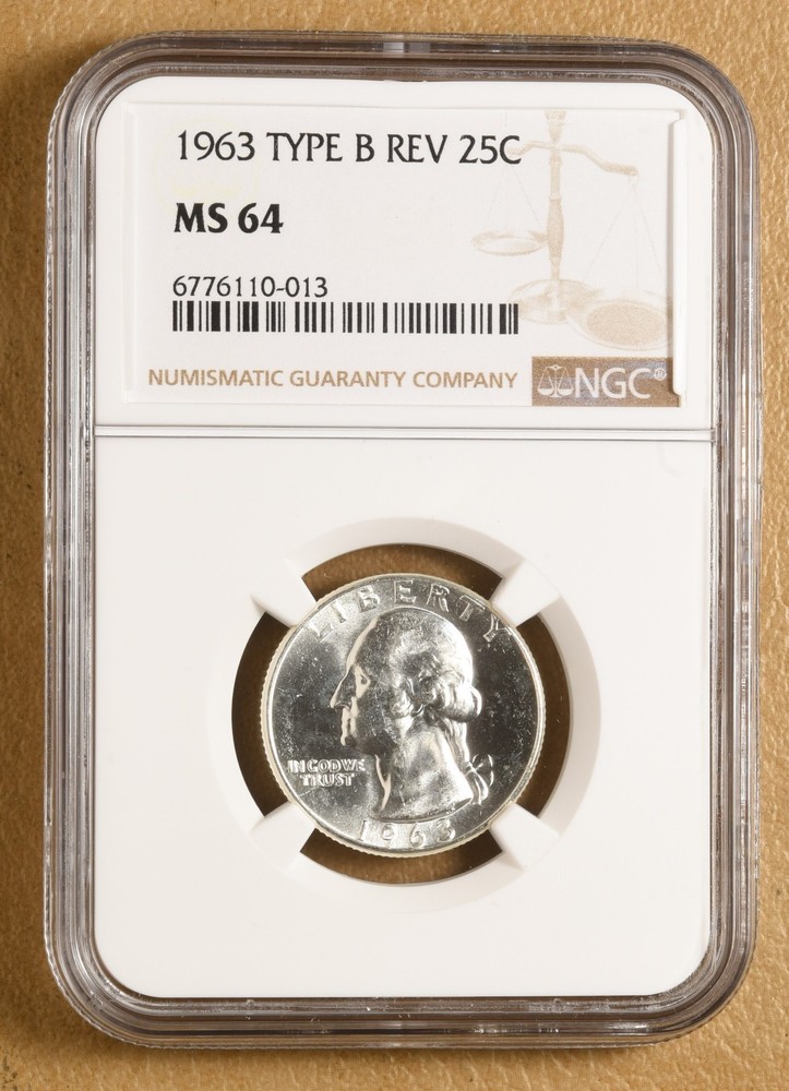 1963 P Washington Quarter 'Type B Reverse' NGC MS64