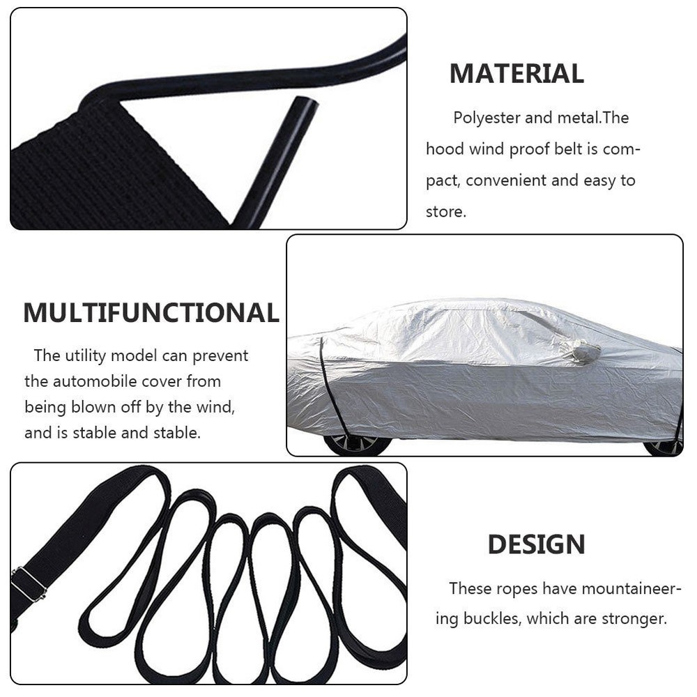 2 Pcs 4.4m Straps Wind Protector Elastic Adjustable Rope Protect Rope