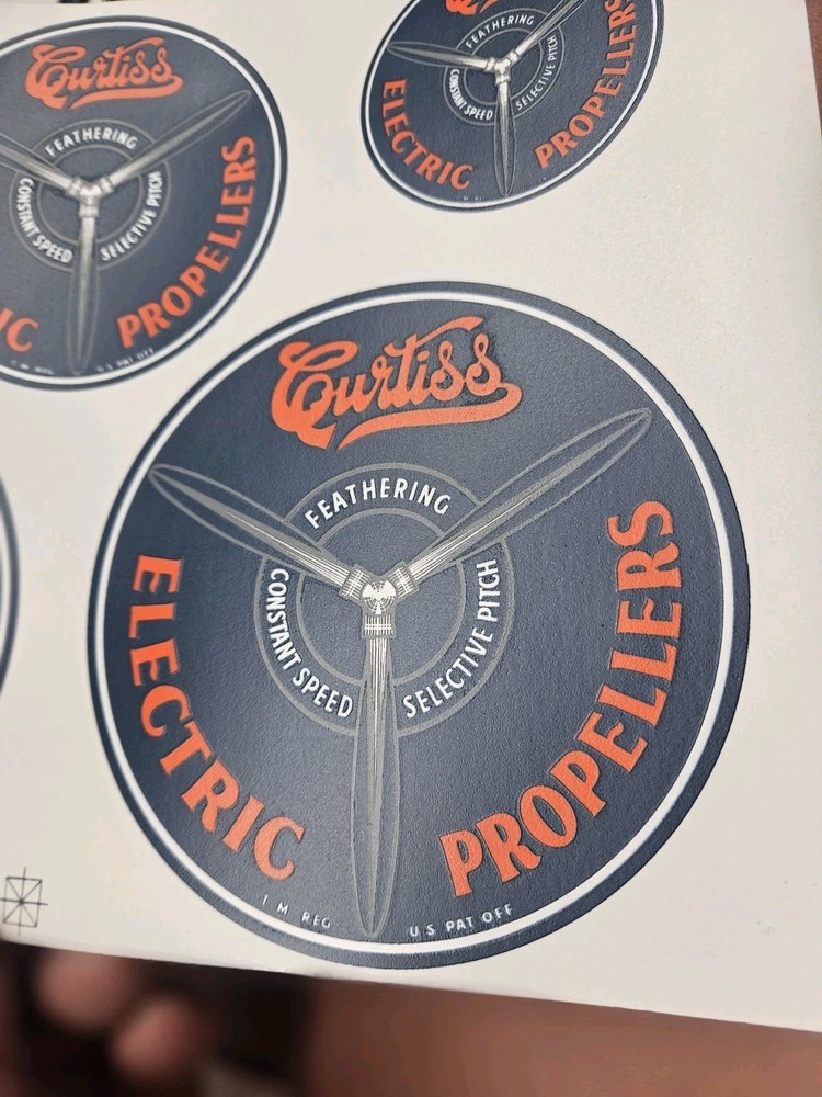 Curtiss Electric Propeller Decal Set