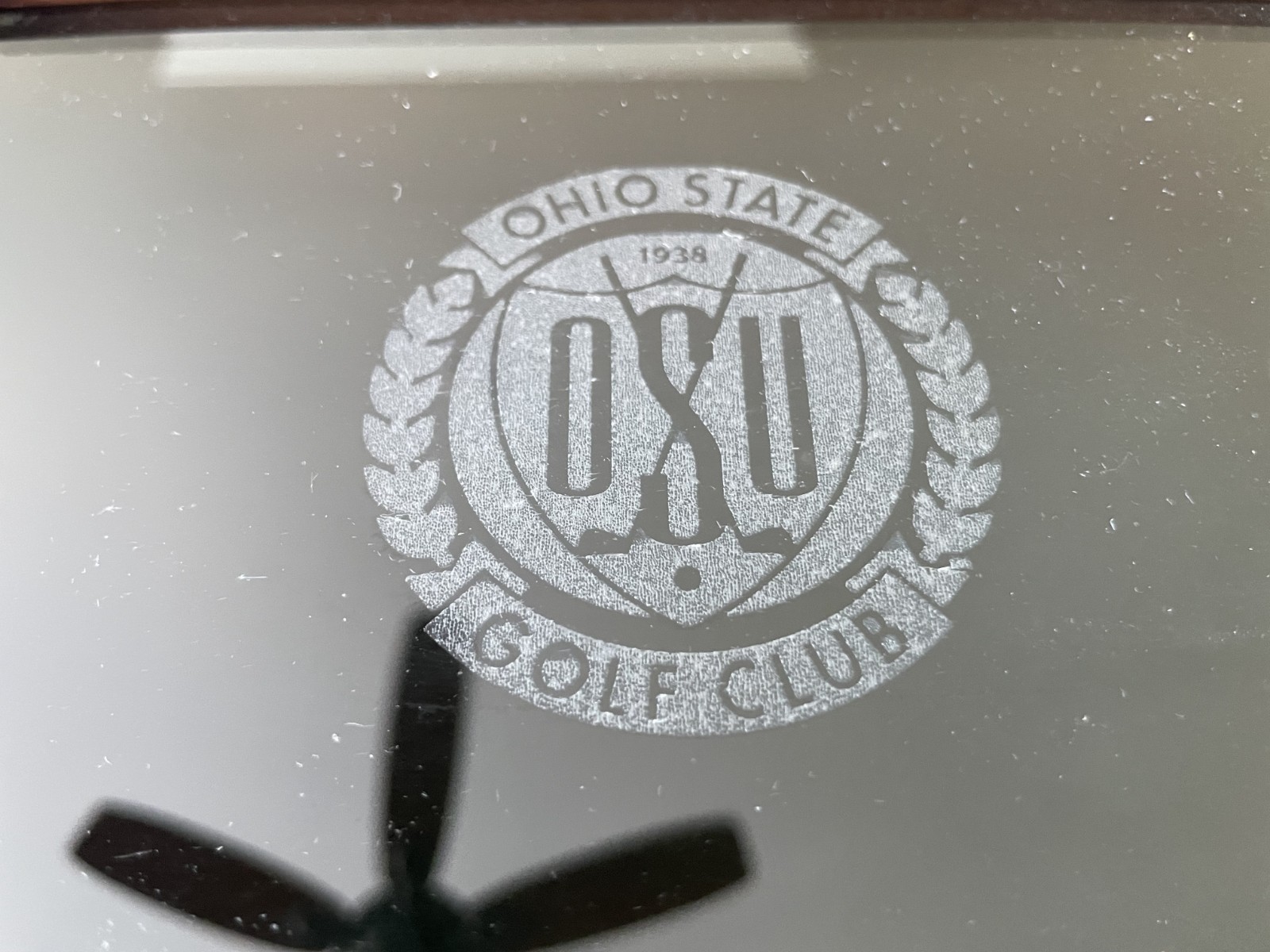 Ohio State Buckeyes Golf Club Wooden Display Box Etched Glass Top