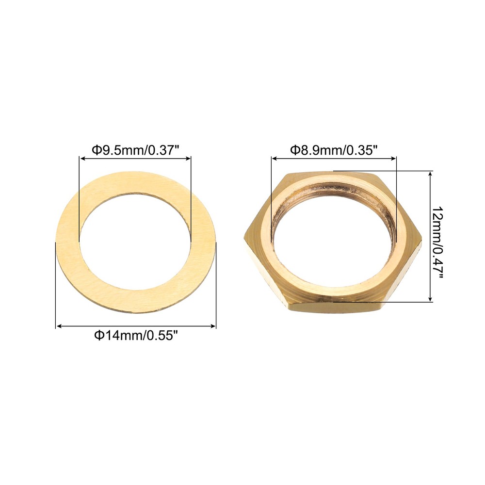 3Set Guitar Nuts and Washers 3/8" Guitar Input Output Jack Socket Nut, Gold