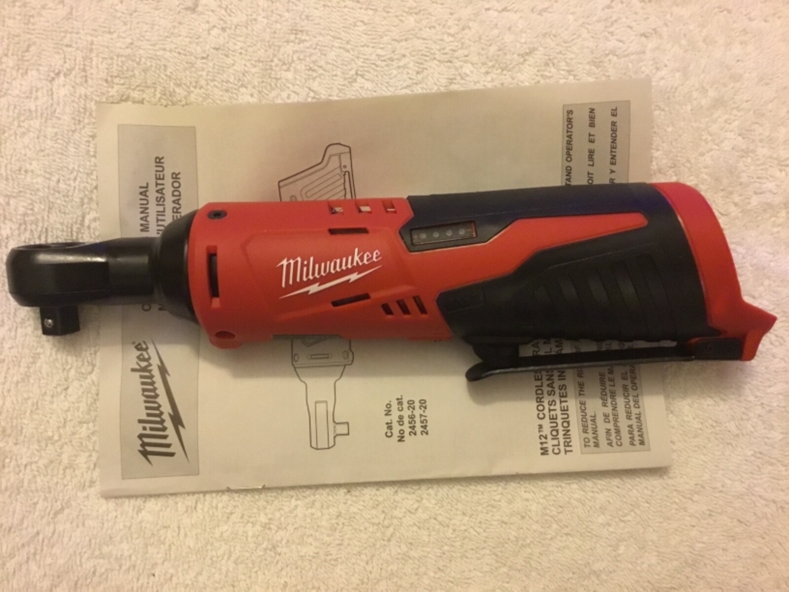 New Milwaukee 2457-20 M12 12V 12 Volt Li-ion 3/8” Cordless Ratchet