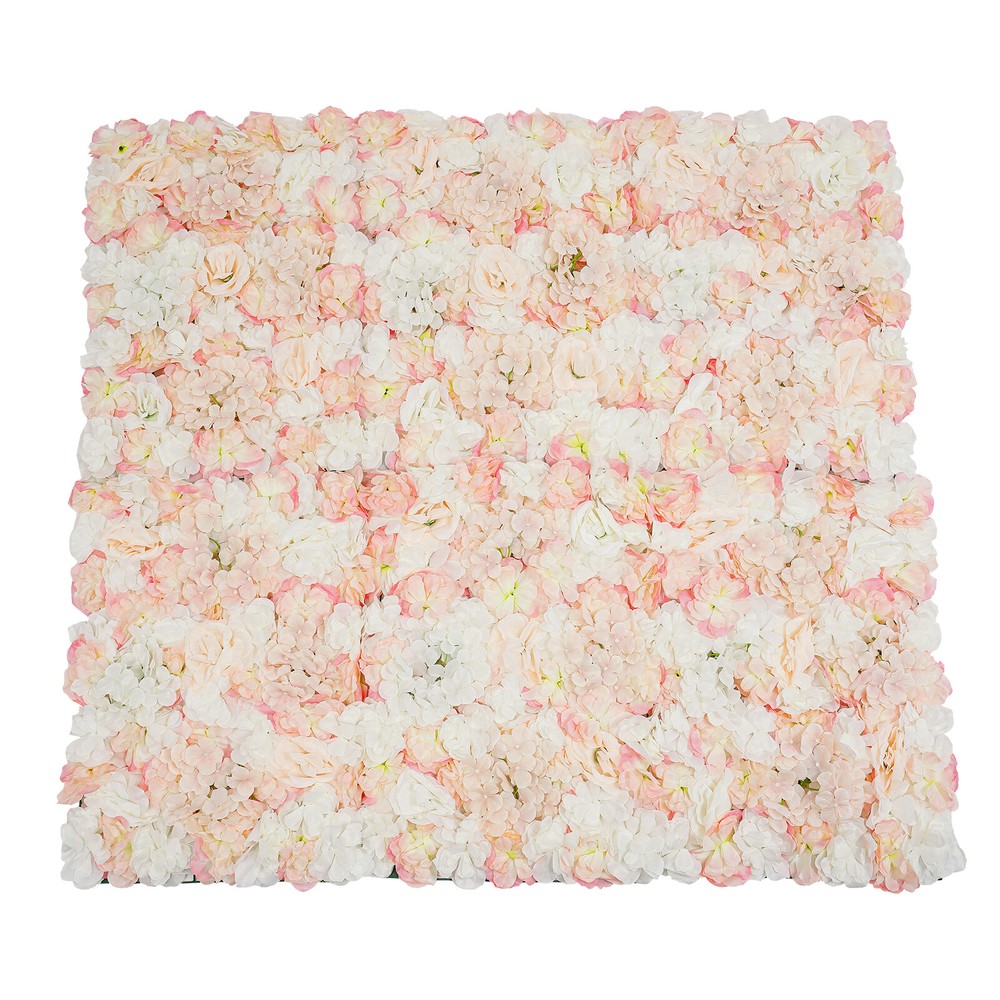 Artificial Flower Wall Backdrop 6 Panel Set Wedding Decor Champagne White Roses
