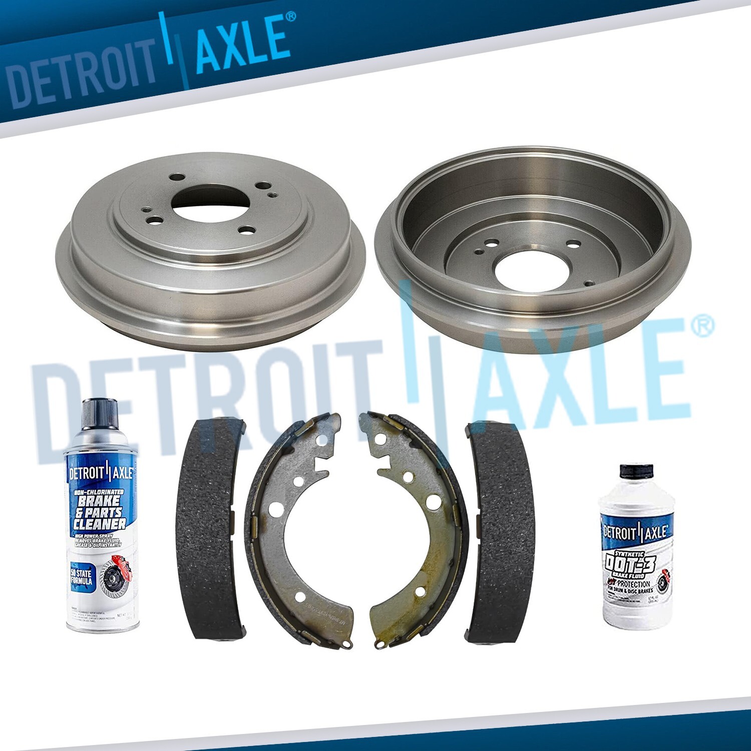 Rear Brake Drums Ceramic Shoe For 2001 2002 2003 2004 2005 Honda Civic L4 1.7L