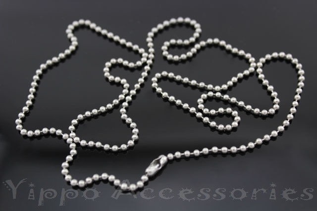 27" Inch Military Spec Stainless Steel Army Dog Tag 2.4mm Ball Chain Lot