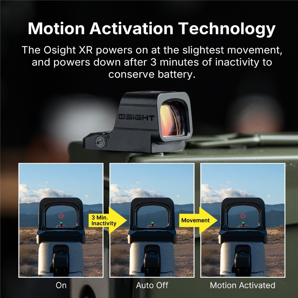 OSIGHT XR Enclosed Red Dot Sight with 2/6 + 32 MOA Multi-Reticle System.