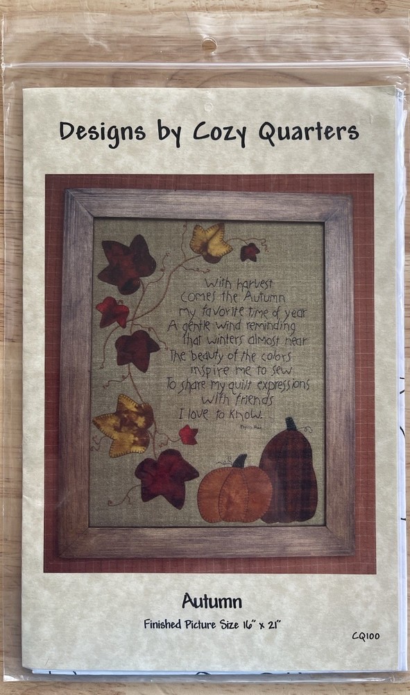 Autumn Stitchery Pattern Design by Cozy Quarters, 16”x21”