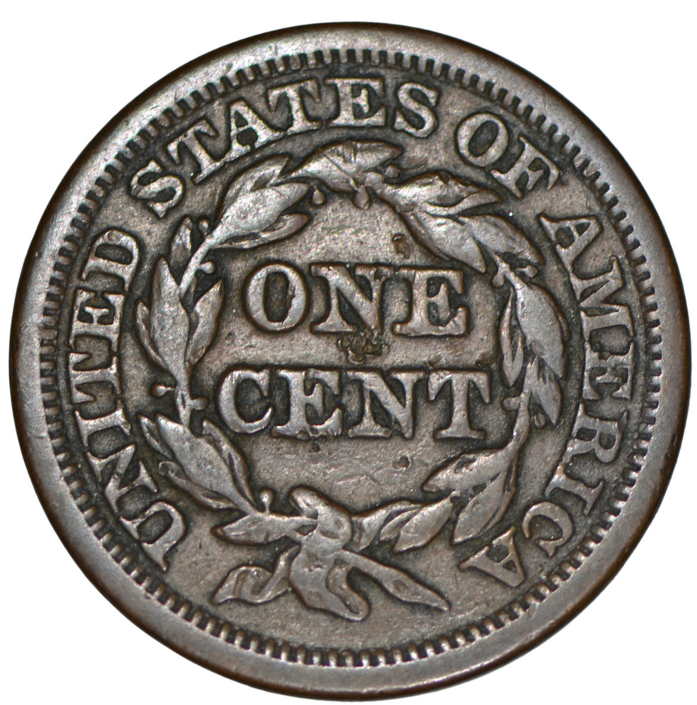 1844 Braided Hair Large Cent ~ Fine