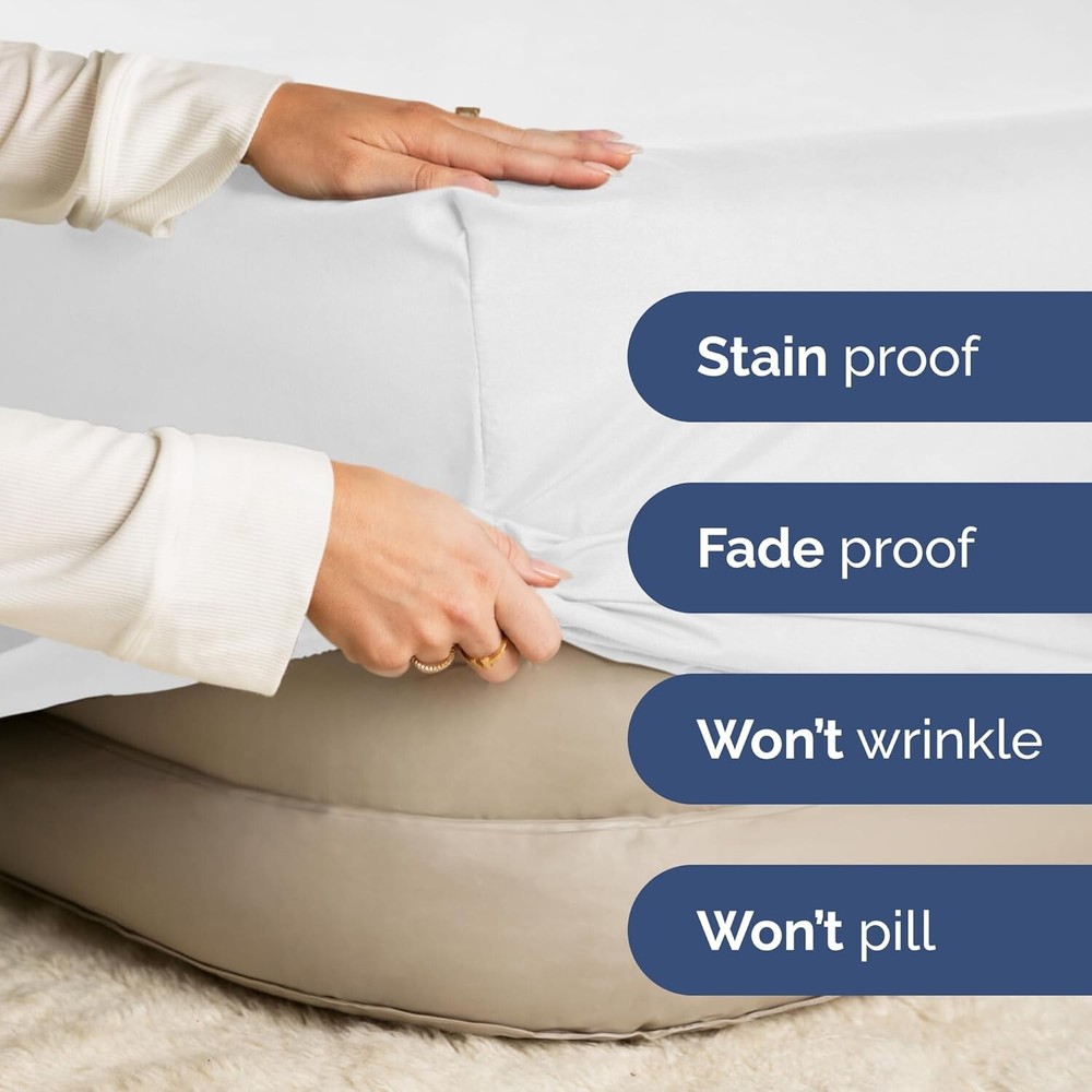 White Twin Fitted Sheet with Extra Deep Pockets - Premium Microfiber Comfort