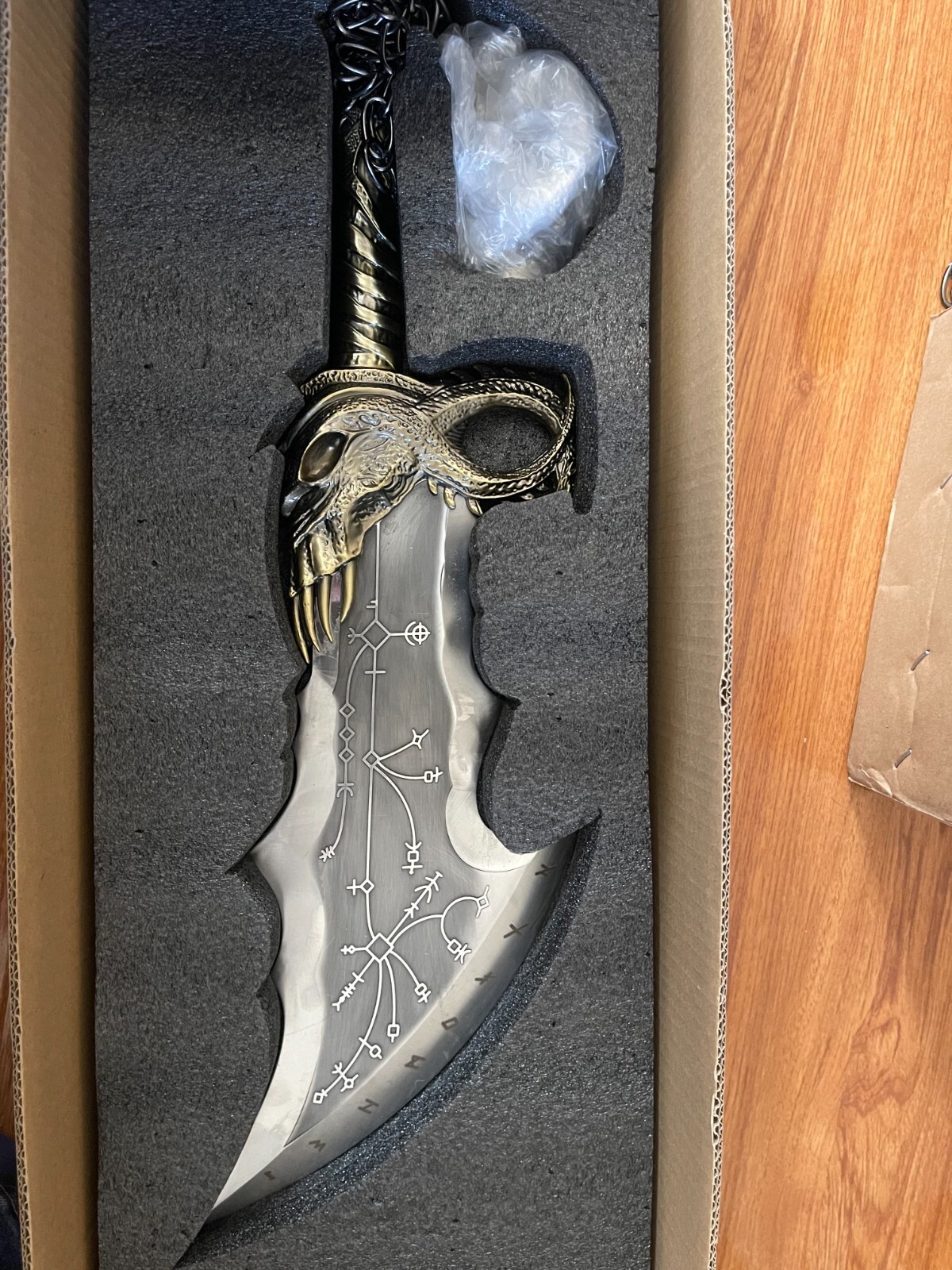 [OPEN BOX]God of War,Blades of Chaos Sword Twin Blades, Kratos Metal!