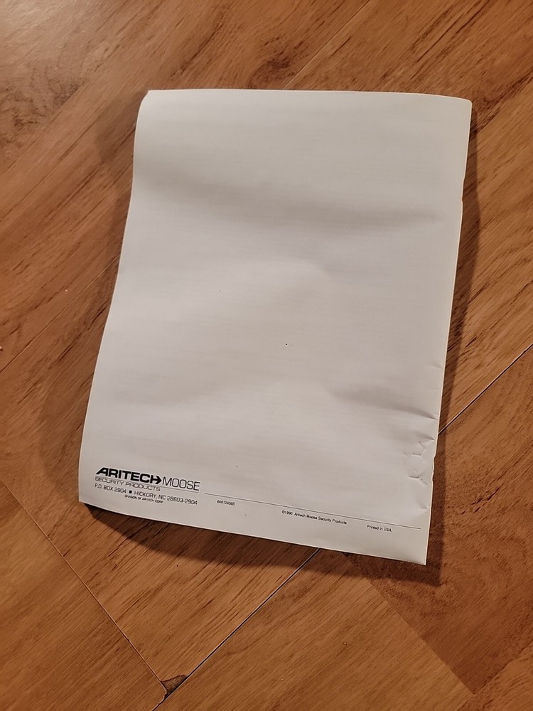 Aritech Moose Z900 Specifications & Instructions Manual