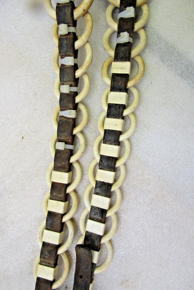 Celluloid harness spreaders & leather pieces