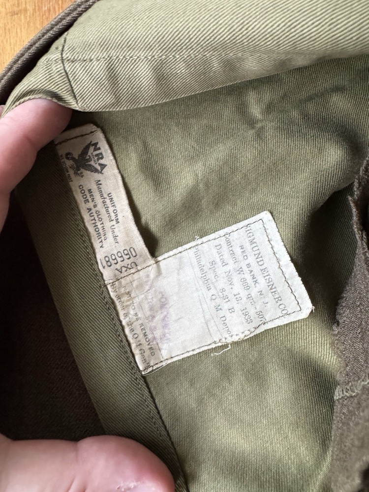 U.S. Pre-WW2 4 Pocket A Class Jacket 1933 Dated
