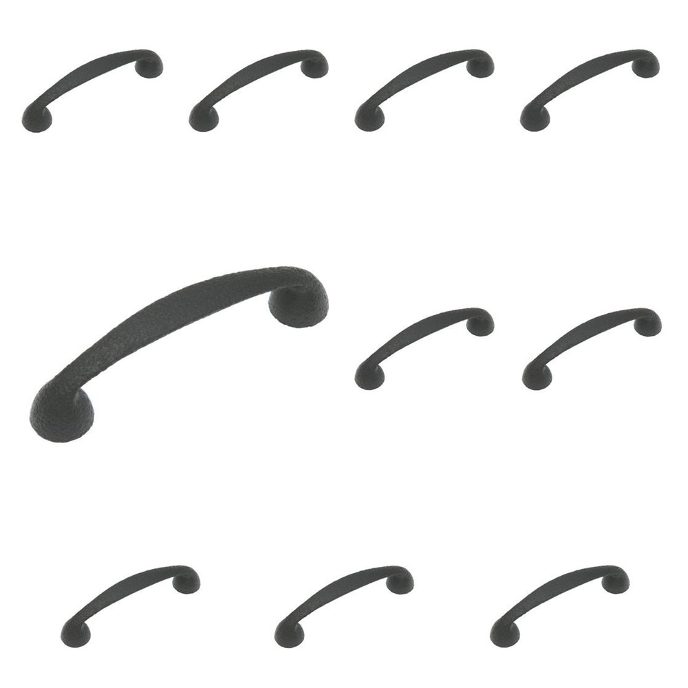 10 Pack Ancient Treasures C040BLK Rustic Black 3 3/4"cc Cabinet Handle Pulls