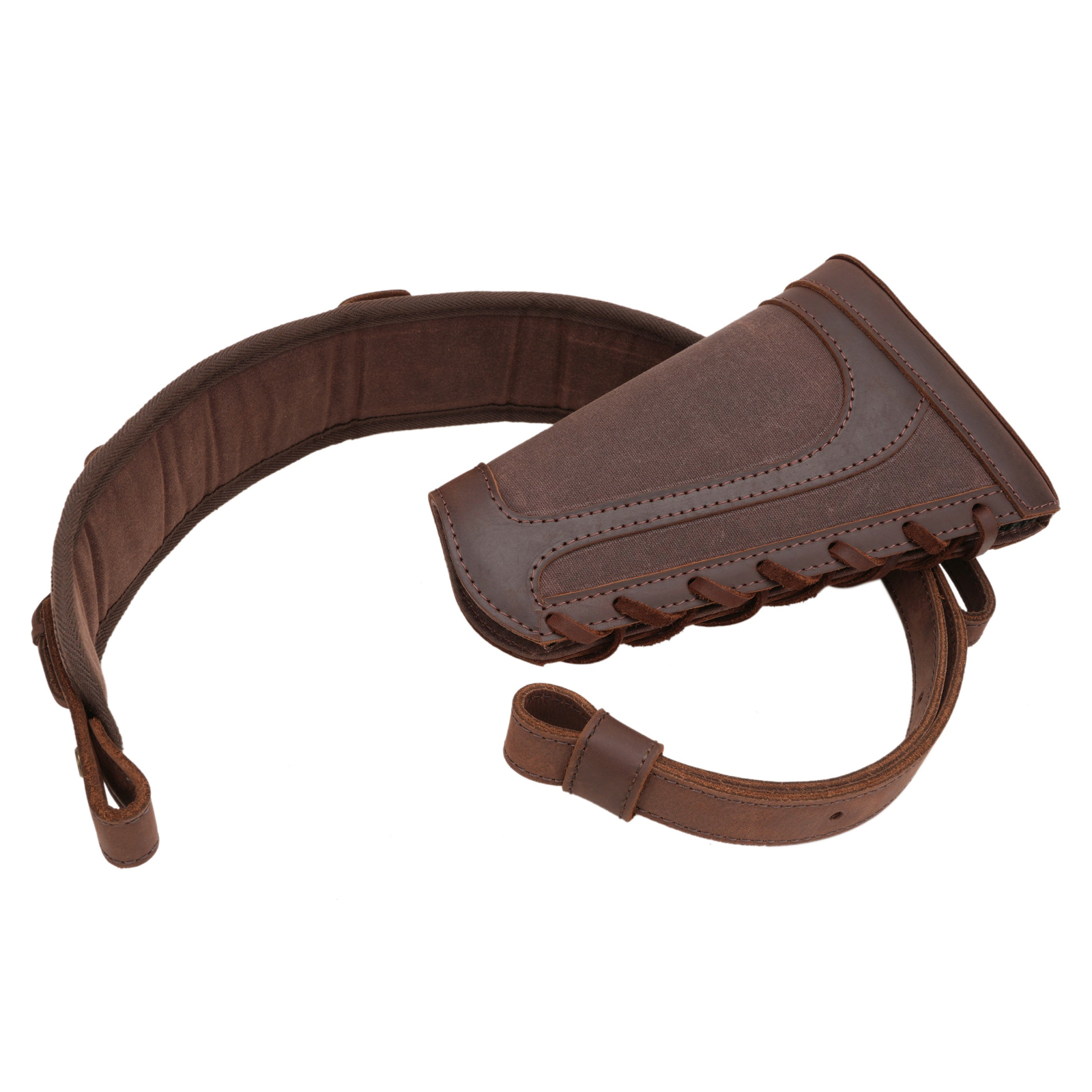 Shooting Combo of Leather Rifle Gun Buttstock Cover with Sling.22LR.357.308 12GA
