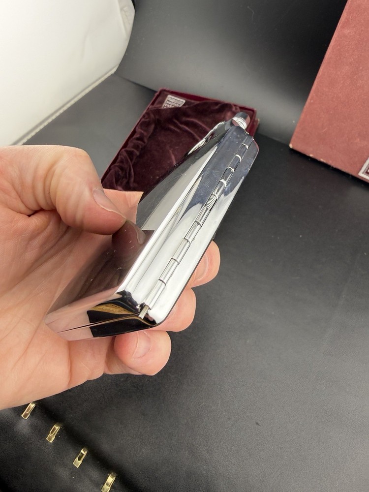 Ronson Mastercase Cigarette Case Lighter Combo Black Enamel Art Deco UNTESTED