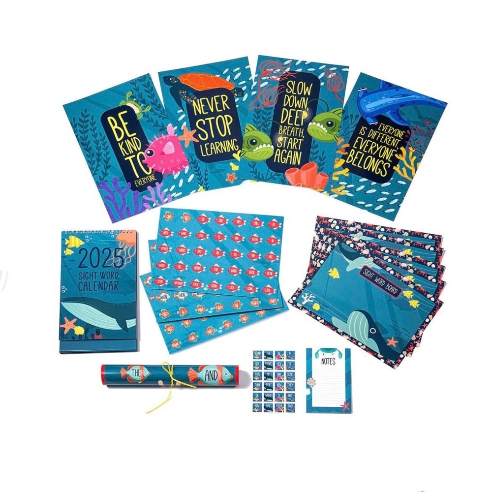 Ocean Theme Phonics Learning Board Sight Word Set - Educational Homeschool