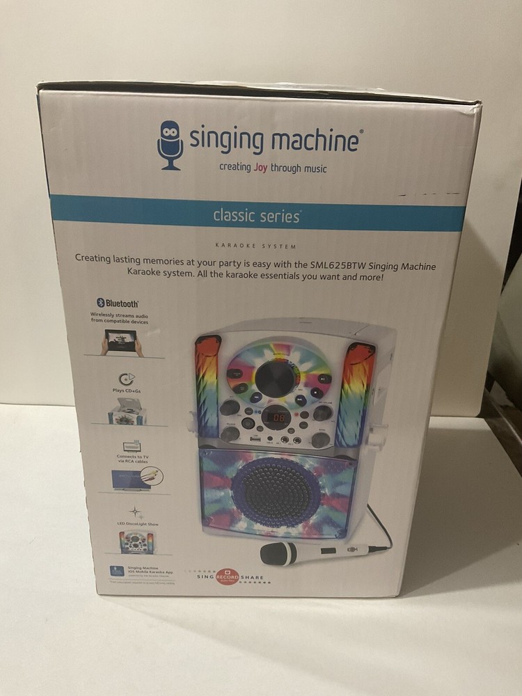 Singing Machine SML625BTW Bluetooth Karaoke System - White