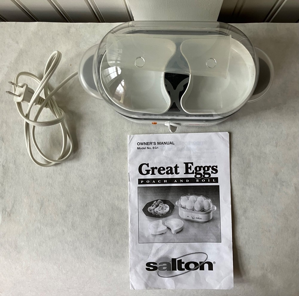 Salton Great Eggs Electric Egg Poach & Boil, Model EG1, 6 Eggs, EUC