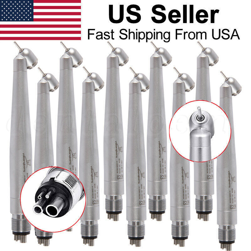 1-10 NSK Style Dental 45 Degree Surgical High Speed Handpiece Push Button 4Hole