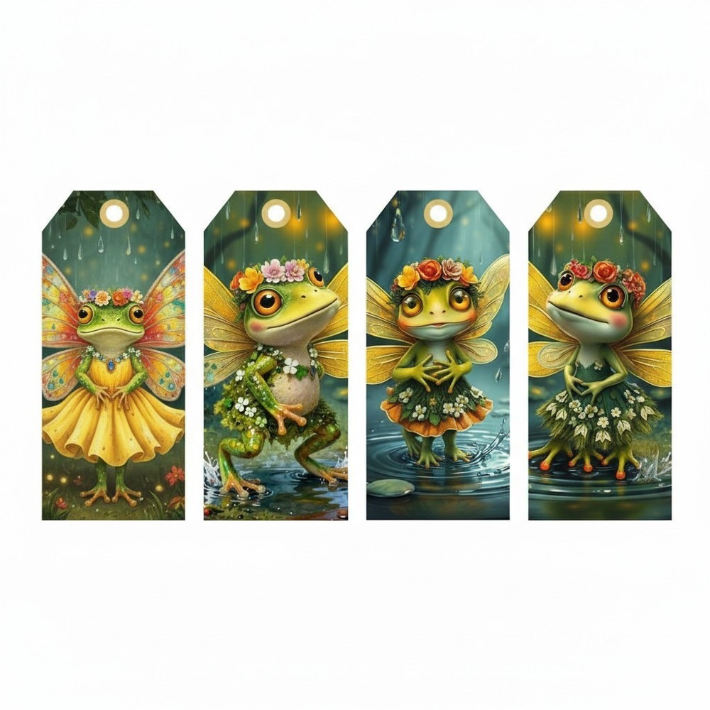 Set Fairy Frogs Tags Junk Journal Scrapbook