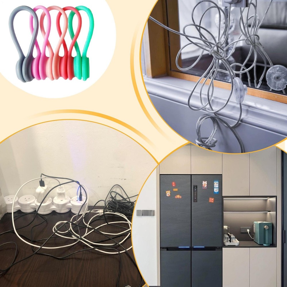 Magnetic Cable Ties Electronic Cords Wrap Organizer Charging Wire