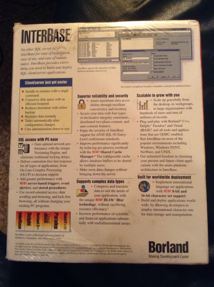 Borland InterBase v 4.2 SQL Server retail sealed