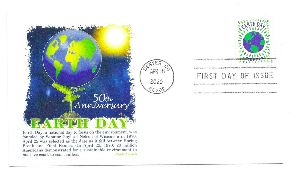5459 Earth Day Panda Cachets FDC