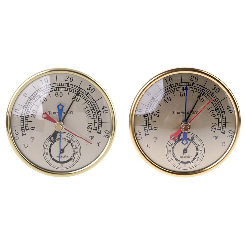 Wall Mount Hanging 5" Min Max Thermometer Hygrometer Analog Temperature Humidity