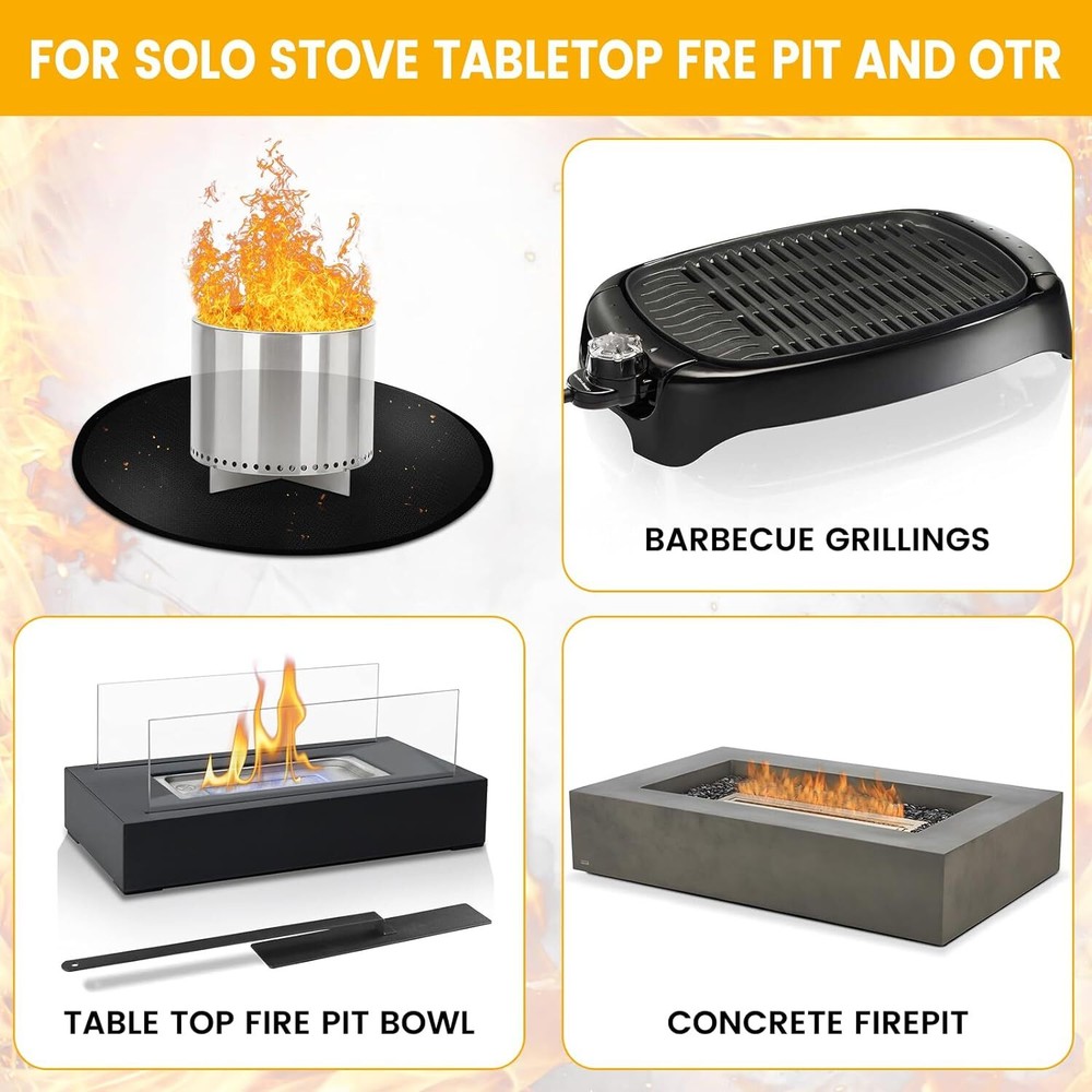 20 in Fire Pit Mat, 4 Layer Tabletop Fire Pit Mat