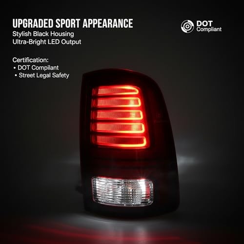 LED Tail Light Assembly Driver Side Compatible with Ram 1500 Left Driver Side
