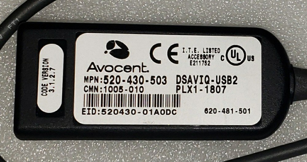 Avocent DSAVIQ-USB2 KVM Switch USB USB2 Virtual Media Module Cable CIM POD