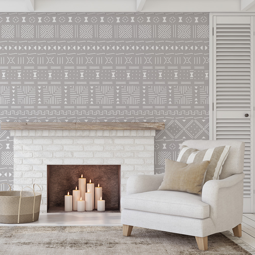 Mud Cloth Pattern Wall Stencil - Durable & Reusable Mylar Stencils