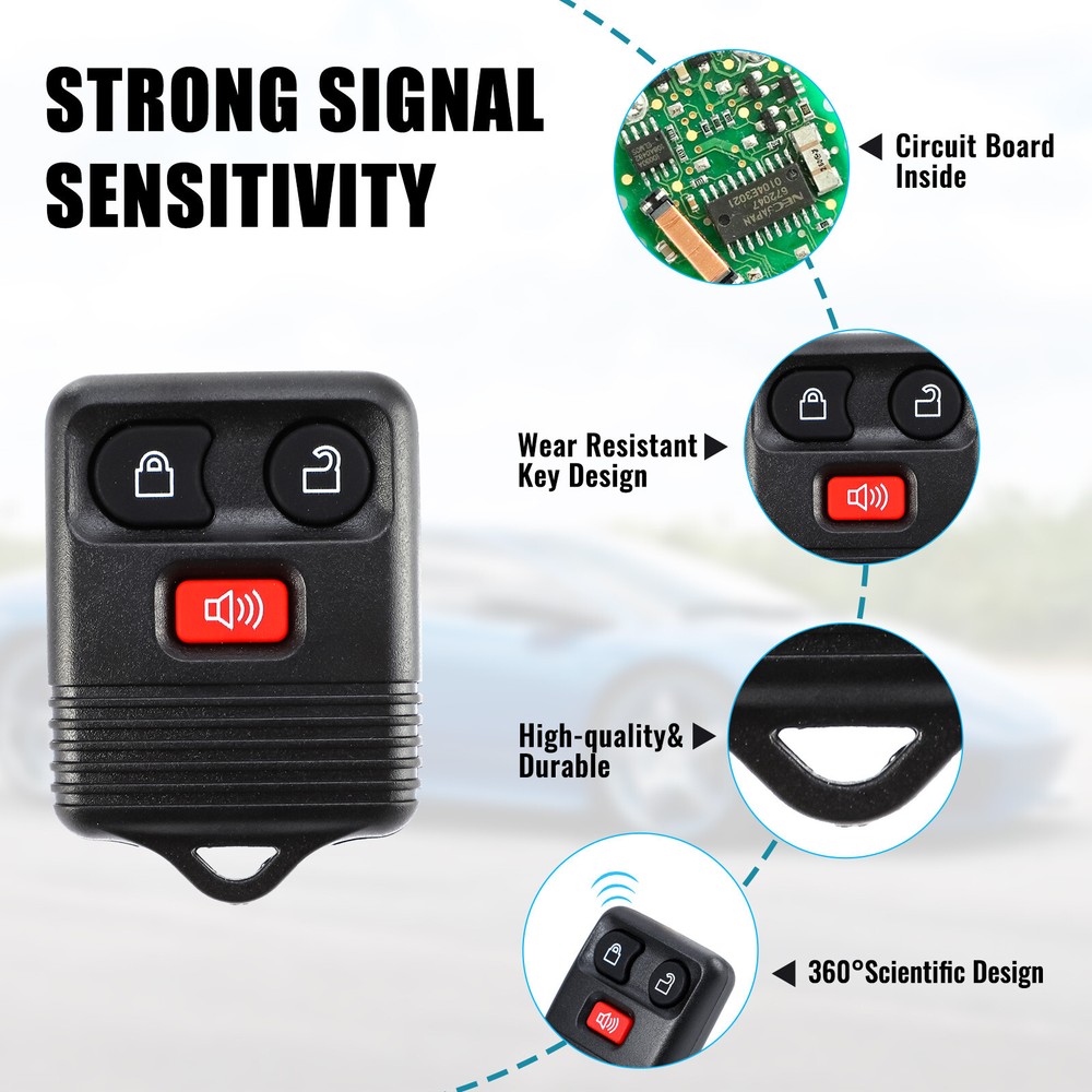 2 Replacement Keyless Entry Remote Key Fob Clicker Transmitter for Ford Explorer