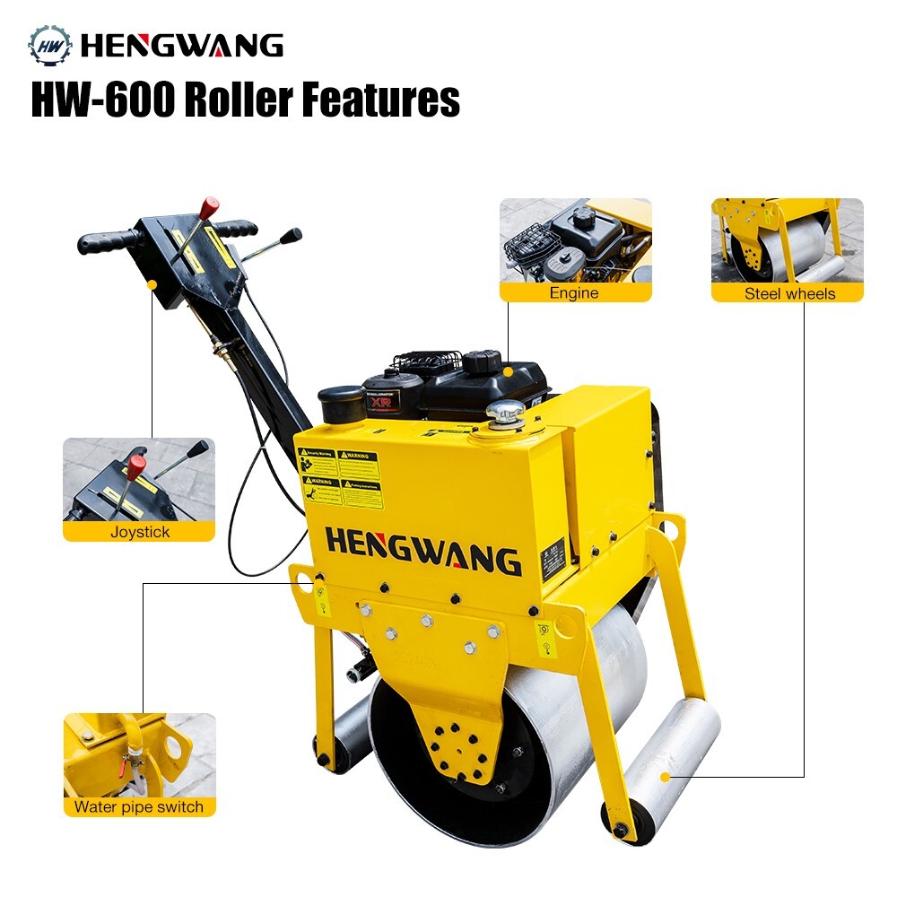 HW600 Lawn Roller, Fuel Powered Road Roller, for Garden Backyard,Park